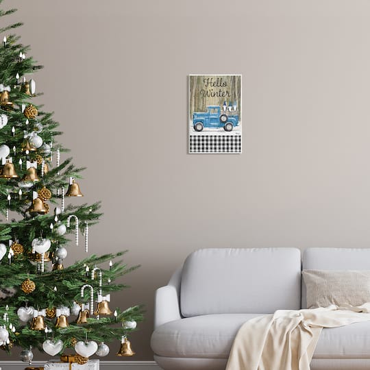 Stupell Industries Hello Winter Plaid Gnomes Wall Plaque Art